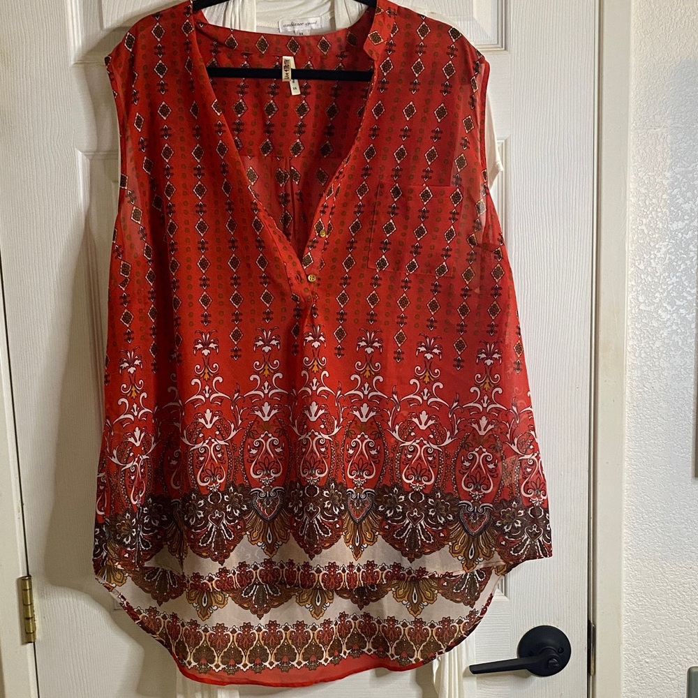 Live 4 Truth Red Patterned Blouse